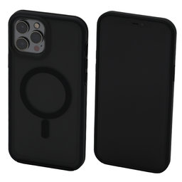 FixPremium - Ovitek Clear with MagSafe za iPhone 13 Pro, zmrznjeno črn
