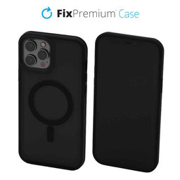 FixPremium - Ovitek Clear with MagSafe za iPhone 13 Pro, zmrznjeno črn