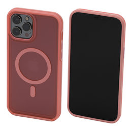 FixPremium - Ovitek Clear with MagSafe za iPhone 12 Pro Max, breskovo roza
