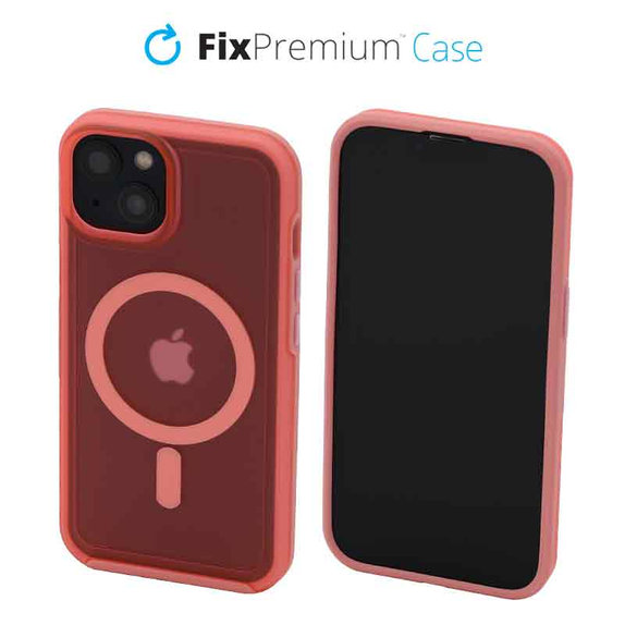 FixPremium - Ovitek Clear z MagSafe za iPhone 14, peach pink