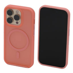 FixPremium - Ovitek Clear with MagSafe za iPhone 14 Pro, breskovo roza