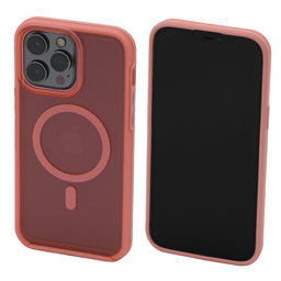 FixPremium - Ovitek Clear with MagSafe za iPhone 14 Pro Max, breskovo roza