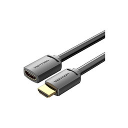 Vention - HDMI (F) / HDMI (M) kabel, HDMI 2.0 (1m), črn
