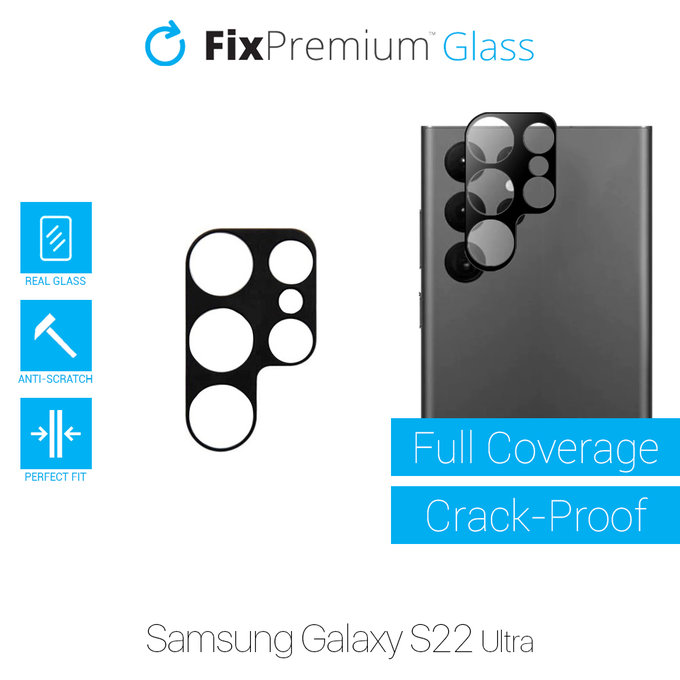 FixPremium Glass - Kaljeno Steklo za zadnjo kamero za Samsung Galaxy S22 Ultra