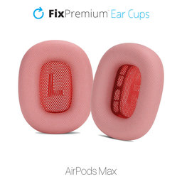 FixPremium - Nadomestni Ušesni Čepki za Apple AirPods Max (Fabric), rdeča