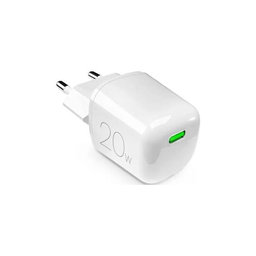 PURO - Polnilni adapter MiniPro USB-C, GaN, 20W, bela