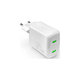 PURO - Polnilni adapter MiniPro 2x USB-C, GaN, 35W, bela