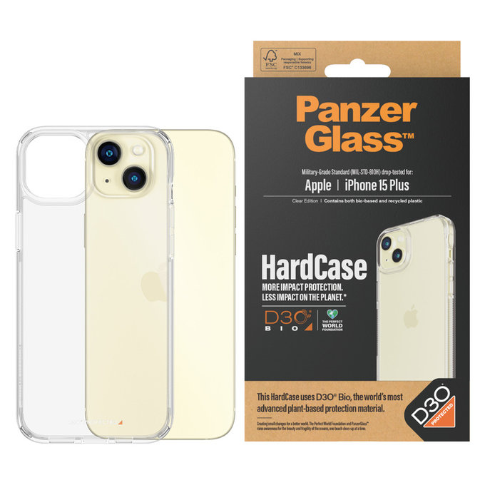 Ovitek HardCase D3O za iPhone 15 Plus, Prozorna, PanzerGlass