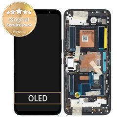Asus ROG Phone 6 AI2201_C, 6 Pro AI2201_D - LCD zaslon + steklo na dotik + okvir (Phantom Black) - 90AI00B5-R20020 Genuine Service Pack
