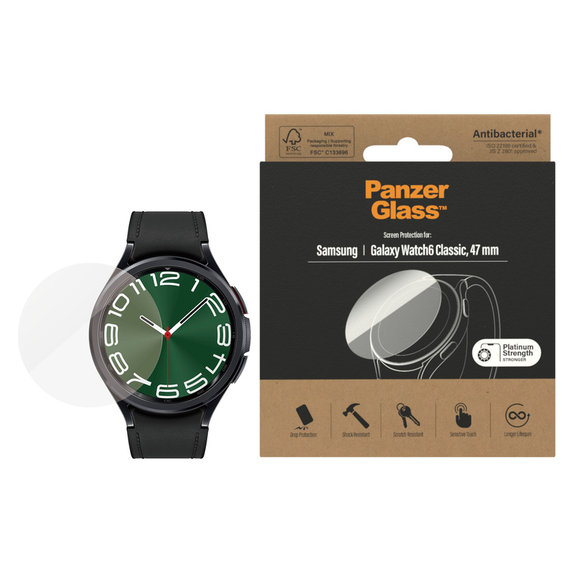 Kaljeno steklo Flat Glass AB za Samsung Galaxy Watch6 47 mm, Prozorna, PanzerGlass