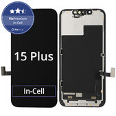 Zaslon In-Cell FHD za iPhone 15 Plus, Steklo na dotik z okvirjem, FixPremium
