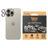 Zaščita objektiva kamere Hoops za iPhone 15 Pro/15 Pro Max, Natural Titanium, PanzerGlass