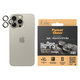 Zaščita objektiva kamere Hoops za iPhone 15 Pro/15 Pro Max, Natural Titanium, PanzerGlass