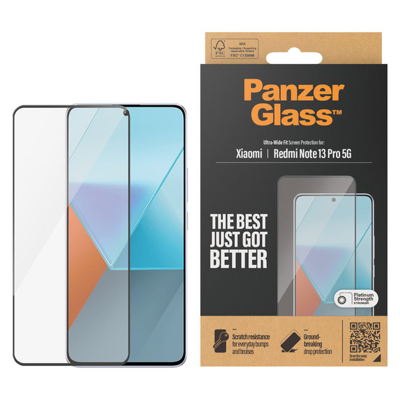 Kaljeno steklo UWF za Xiaomi Redmi Note 13 Pro 5G, Črna, PanzerGlass