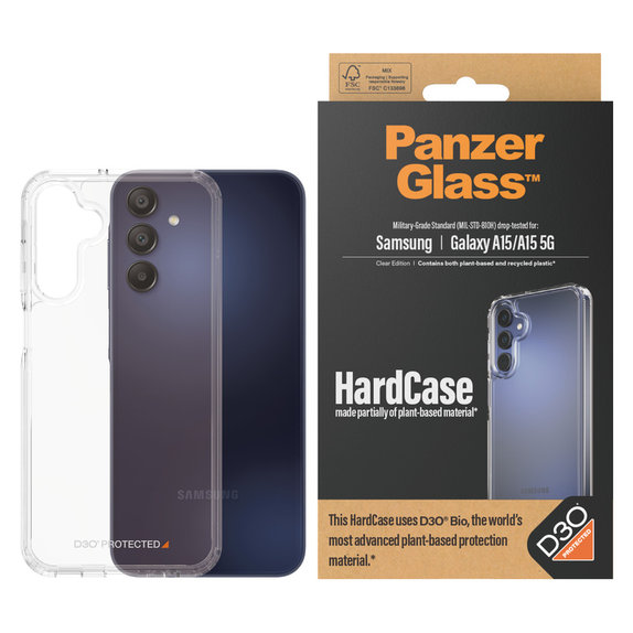 Ovitek HardCase D3O za Samsung Galaxy A15/A15 5G, Prozorna, PanzerGlass
