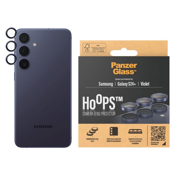 Zaščita objektiva kamere Hoops za Samsung Galaxy S24+, Vijolična, PanzerGlass