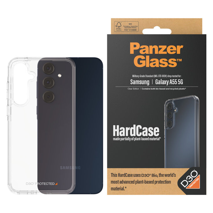 Ovitek HardCase D3O za Samsung Galaxy A55 5G, Prozorna, PanzerGlass