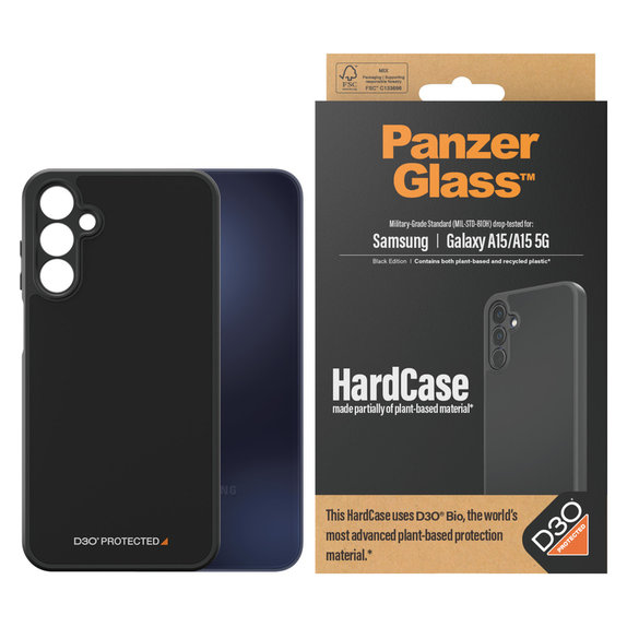 Ovitek HardCase D3O za Samsung Galaxy A15/A15 5G, Črna, PanzerGlass