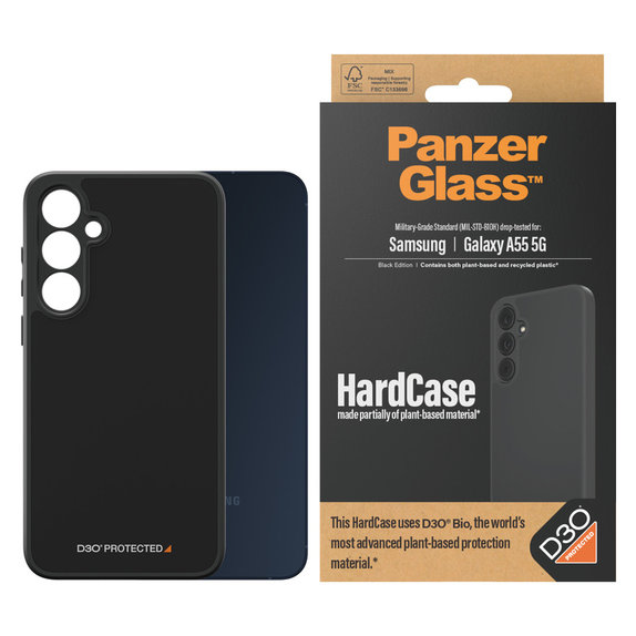 Ovitek HardCase D3O za Samsung Galaxy A55 5G, Črna, PanzerGlass