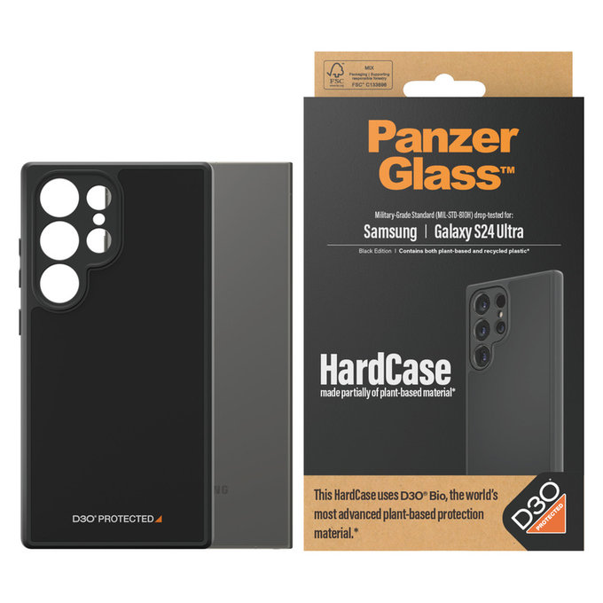 Ovitek HardCase D3O za Samsung Galaxy S24 Ultra, Črna, PanzerGlass