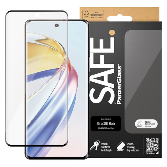 Kaljeno steklo UWF za Honor Magic6 Lite, Črna, SAFE by PanzerGlass