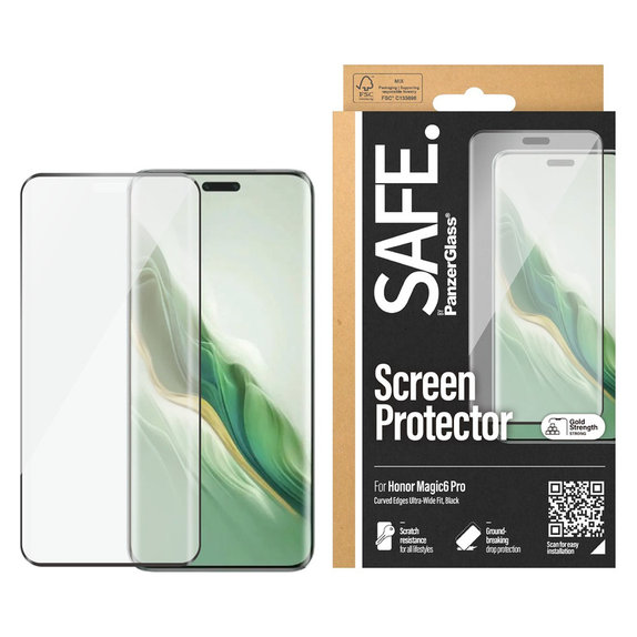 Kaljeno steklo UWF za Honor Magic6 Pro, Črna, SAFE by PanzerGlass