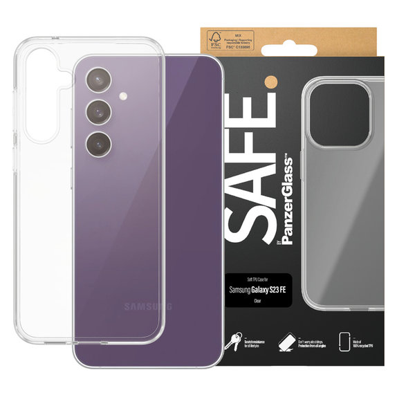 Ovitek TPU za Samsung Galaxy S23 FE, Prozorna, SAFE by PanzerGlass
