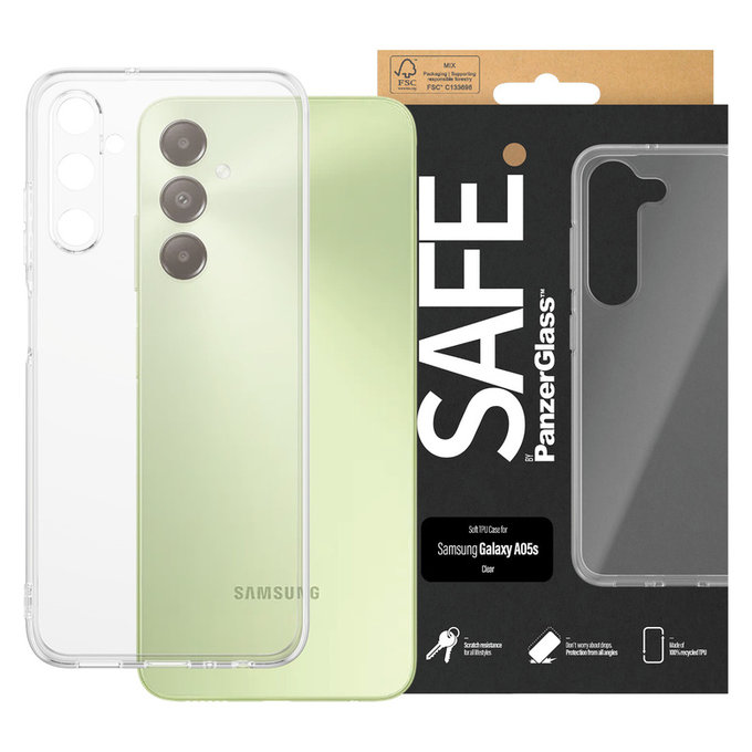 Ovitek TPU za Samsung Galaxy A05s, Prozorna, SAFE by PanzerGlass