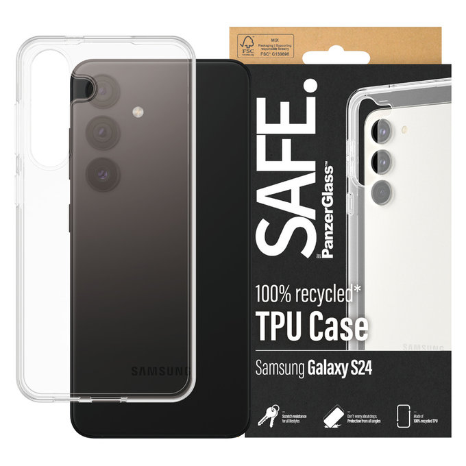 Ovitek TPU za Samsung Galaxy S24, Prozorna, SAFE by PanzerGlass
