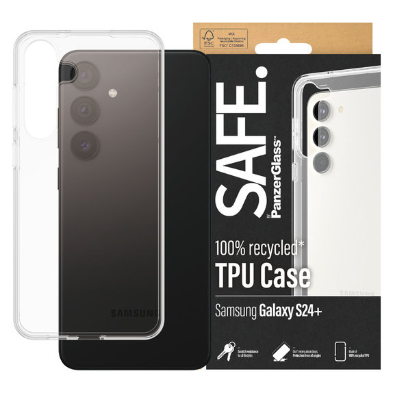 Ovitek TPU za Samsung Galaxy S24+, Prozorna, SAFE by PanzerGlass