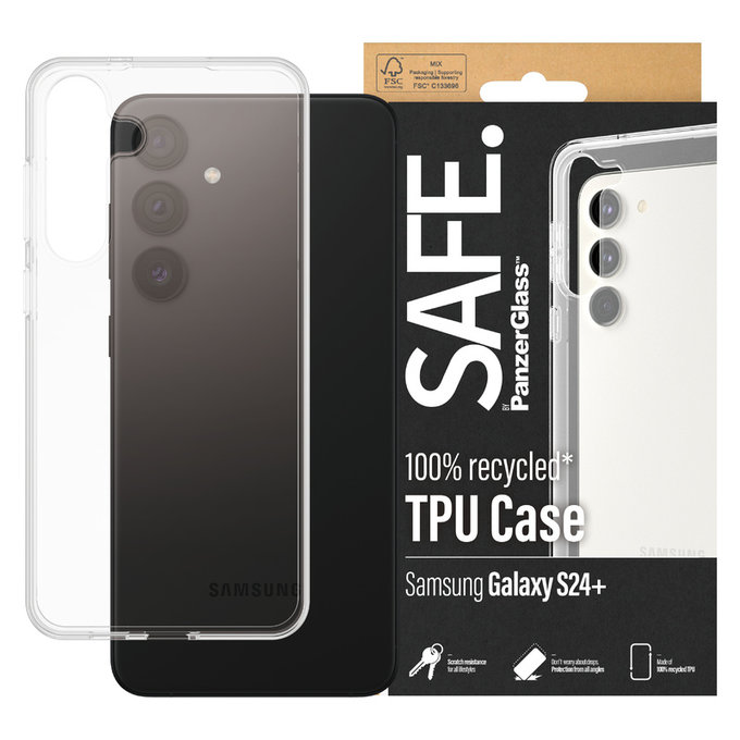 Ovitek TPU za Samsung Galaxy S24+, Prozorna, SAFE by PanzerGlass