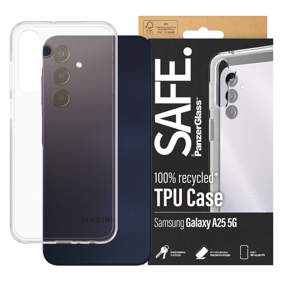 Ovitek TPU za Samsung Galaxy A25 5G, Prozorna, SAFE by PanzerGlass