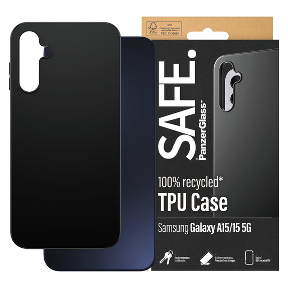 Ovitek TPU za Samsung Galaxy A15/A15 5G, Črna, SAFE by PanzerGlass