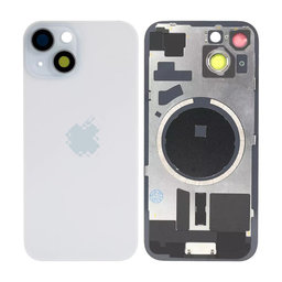 Apple iPhone 15 - Steklo zadnjega ohišja + Leča kamere + Kovinska plošča + Magsafe magnet (Blue)