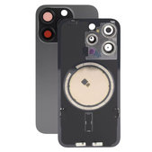 Apple iPhone 15 Pro - Steklo zadnjega ohišja + Leča kamere + Kovinska plošča + Magsafe magnet (Black Titanium)