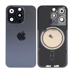 Apple iPhone 15 Pro - Steklo zadnjega ohišja + Leča kamere + Kovinska plošča + Magsafe magnet (Blue Titanium)