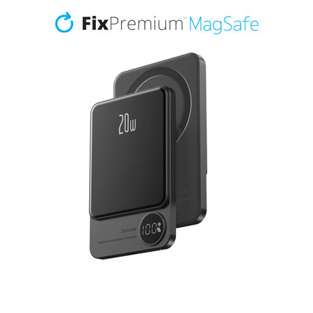FixPremium - MagSafe PowerBank z LCD 5000mAh, črna