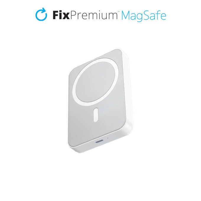 FixPremium - MagSafe PowerBank z Stojalom 5000mAh, bela