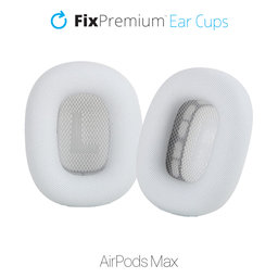 FixPremium - Nadomestni Ušesni Čepki za Apple AirPods Max (Eco-Leather), bela