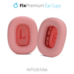 FixPremium - Nadomestni Ušesni Čepki za Apple AirPods Max (Eco-Leather), rdeča