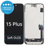 Zaslon Soft OLED za iPhone 15 Plus, Steklo na dotik z okvirjem, FixPremium