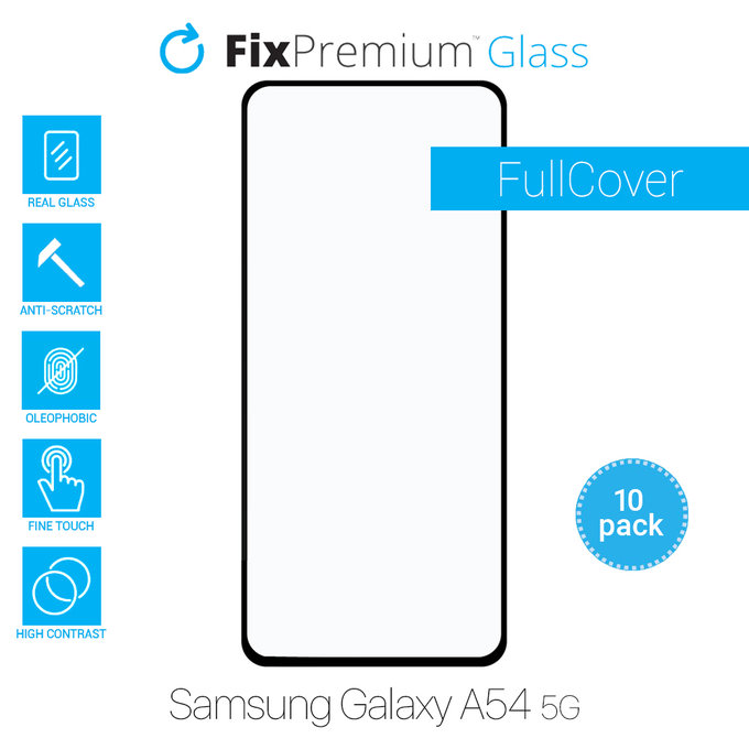 FixPremium FullCover Glass - Kaljeno steklo za Samsung Galaxy A54 5G (10 Pack)