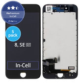 Apple iPhone 8, SE (2020), SE (2022) - LCD zaslon + steklo na dotik + okvir (Black) In-Cell FixPremium (5 Pack)