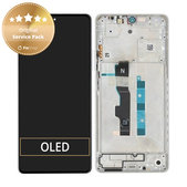Xiaomi Redmi Note 13 5G 2312DRAABC - LCD zaslon + steklo na dotik + okvir (Arctic White) - 5600040N1700 Genuine Service Pack