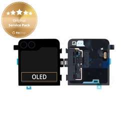 Samsung Galaxy Z Flip 6 F741B - LCD zaslon + steklo na dotik + okvir (zunanji) (Crafted Black) - GH97-30012E Genuine Service Pack