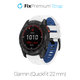 FixPremium - Dvobarvni silikonski pašček za Garmin (QuickFit 22mm), bel