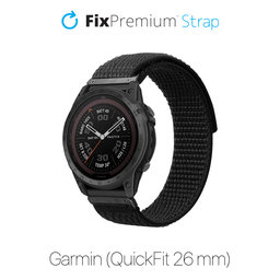 FixPremium - Najlonski pašček za Garmin (QuickFit 26mm), črn