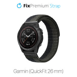 FixPremium - Najlonski pašček za Garmin (QuickFit 26mm), siv