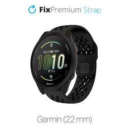 FixPremium - Univerzalni silikonski pašček za Garmin (22mm), črn