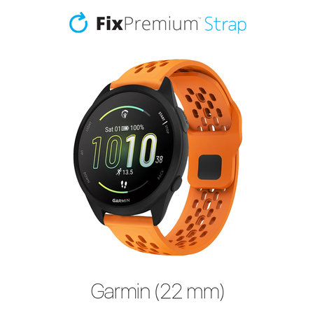 FixPremium - Univerzalni silikonski pašček za Garmin (22mm), oranžen